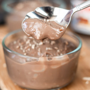 spoon of Nutella pudding